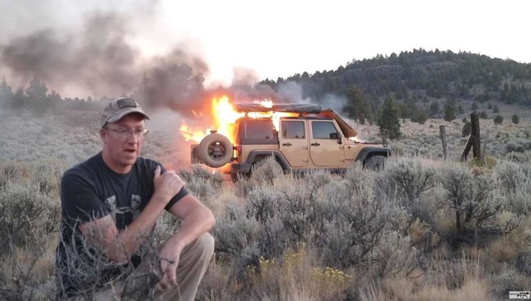 Off-road Youtuber Records His Jeep Wrangler Burning to the Ground